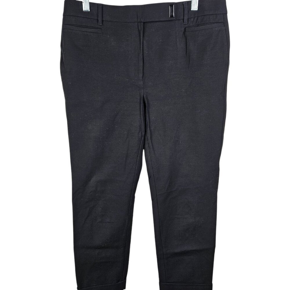 White House Black Market The Slim Crop Trouser Pants Black‎ Womens Size 8L